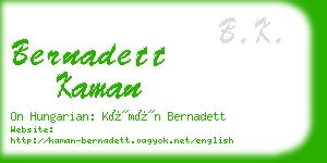 bernadett kaman business card